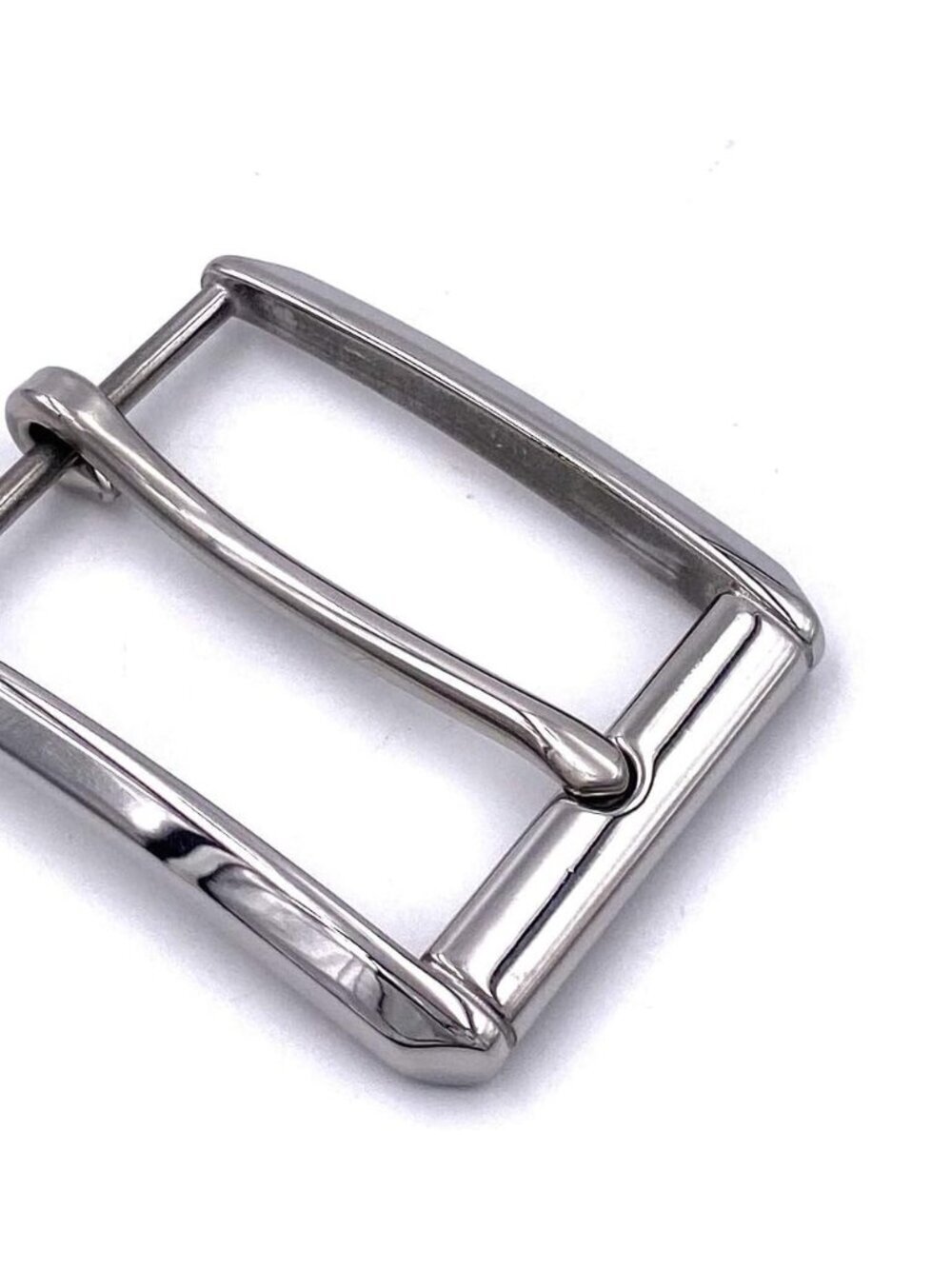 Men's Silver 3 1.5"(40mm) Heavy Duty Stainless Steel Single Prong Square Buckle
